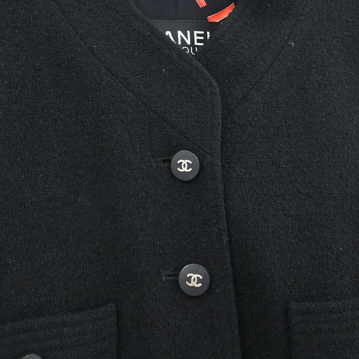 Chanel Setup Suit Jacket Skirt Black 96P #38 196333