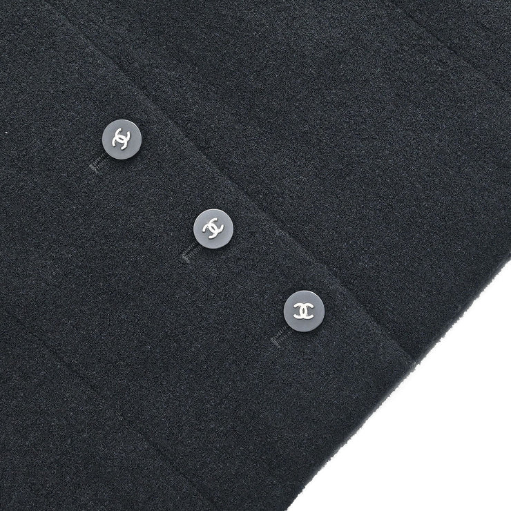 Chanel Setup Suit Jacket Skirt Black 96P #38 196333