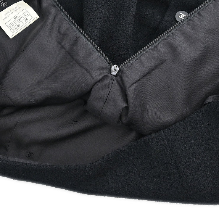 Chanel Setup Suit Jacket Skirt Black 96P #38 196333