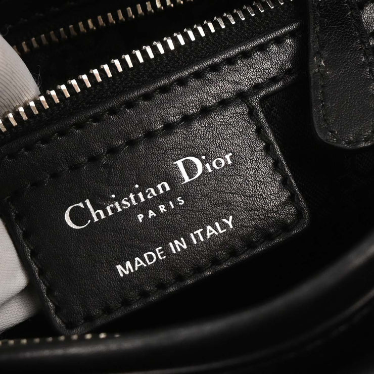 Christian Dior Black Lambskin Lady Dior Cannage 2way Handbag 11-MA-0171 196336