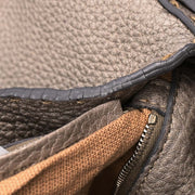 Fendi Gray Leather Stitch Baguette Handbag 196338