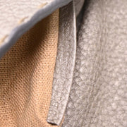 Fendi Gray Leather Stitch Baguette Handbag 196338