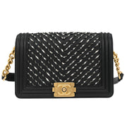 Boy Chanel Black Calfskin Chain Bam Bag 196341