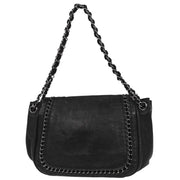 Chanel Black Calfskin Luxury Line Accordion Flap Handbag 196345