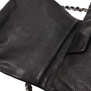 Chanel Black Calfskin Luxury Line Accordion Flap Handbag 196345