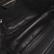 Chanel Black Calfskin Luxury Line Accordion Flap Handbag 196345