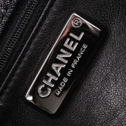 Chanel Black Calfskin Luxury Line Accordion Flap Handbag 196345