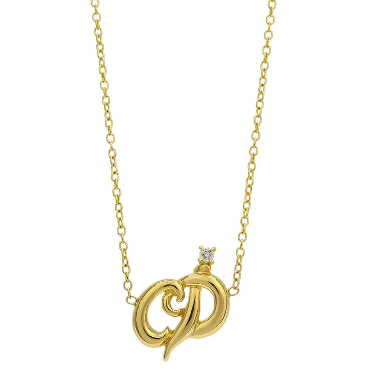 Christian Dior Pendant Necklace Au750 Diamond Gold 196376