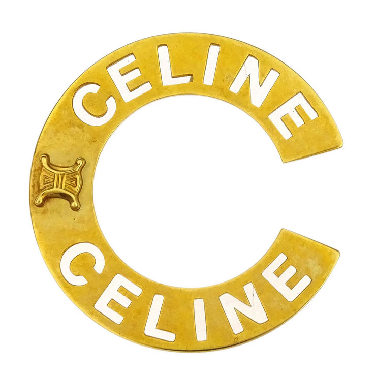 Celine Gold Pendant Top Medallion Round Circle 750 196377