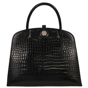 Hermes Black Porosus Dalvy 30 MM Handbag Square:C 16Z 196391