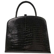 Hermes Black Porosus Dalvy 30 MM Handbag Square:C 16Z 196391