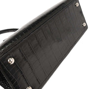 Hermes Black Porosus Dalvy 30 MM Handbag Square:C 16Z 196391