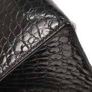 Hermes Black Porosus Dalvy 30 MM Handbag Square:C 16Z 196391