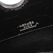 Hermes Black Porosus Dalvy 30 MM Handbag Square:C 16Z 196391
