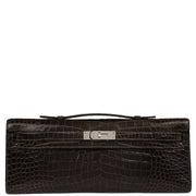 Hermes Gris Elephant Porosus Kelly Cut Clutch Handbag Square:Q 53C 196394