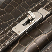 Hermes Gris Elephant Porosus Kelly Cut Clutch Handbag Square:Q 53C 196394