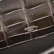 Hermes Gris Elephant Porosus Kelly Cut Clutch Handbag Square:Q 53C 196394