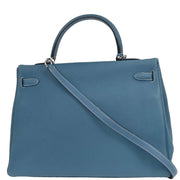 Hermes Blue Jean Togo Kelly 35 Retourne 2way Handbag  I 75.S 196395
