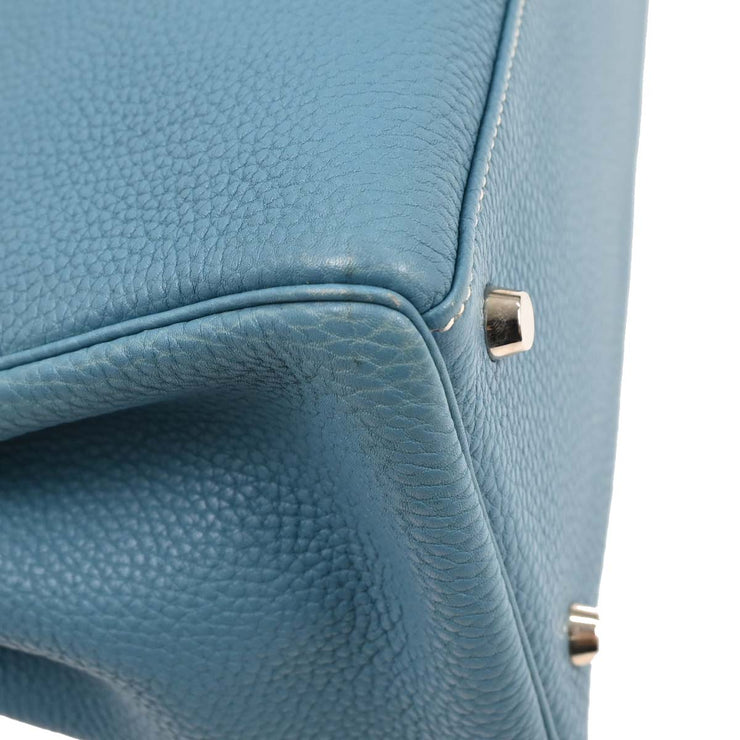 Hermes Blue Jean Togo Kelly 35 Retourne 2way Handbag  I 75.S 196395