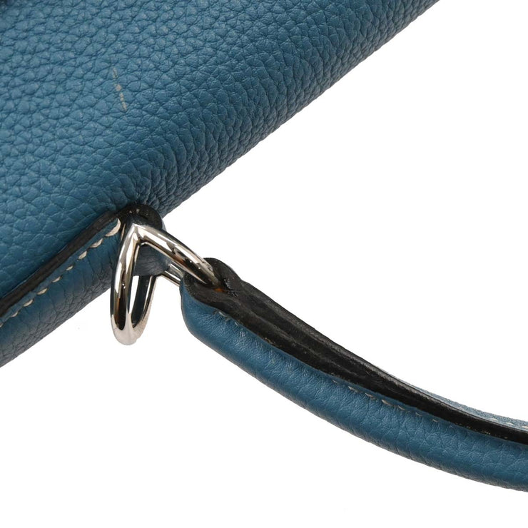 Hermes Blue Jean Togo Kelly 35 Retourne 2way Handbag  I 75.S 196395