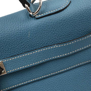 Hermes Blue Jean Togo Kelly 35 Retourne 2way Handbag  I 75.S 196395