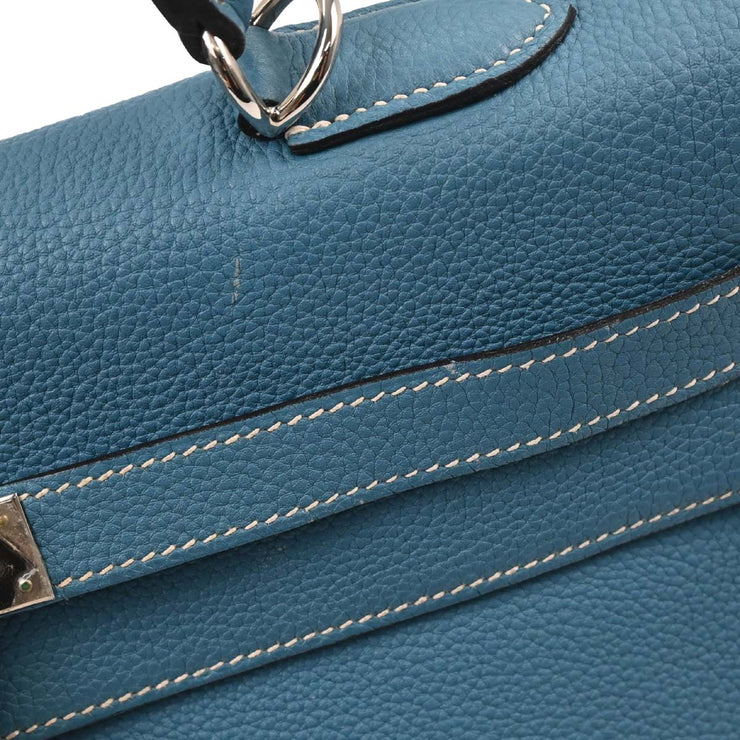 Hermes Blue Jean Togo Kelly 35 Retourne 2way Handbag  I 75.S 196395