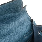 Hermes Blue Jean Togo Kelly 35 Retourne 2way Handbag  I 75.S 196395