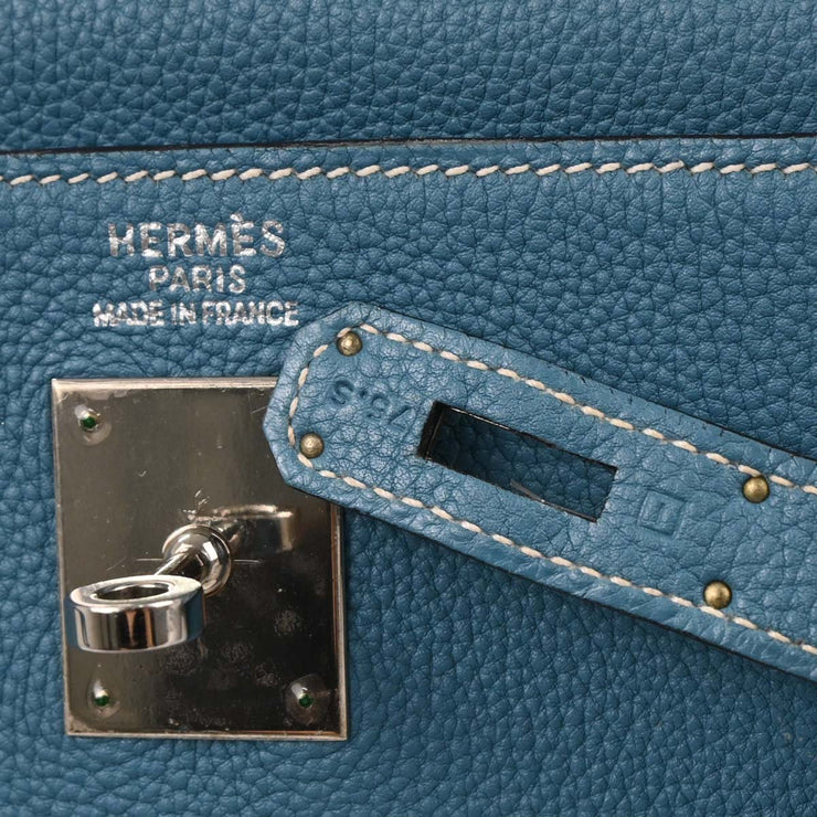 Hermes Blue Jean Togo Kelly 35 Retourne 2way Handbag  I 75.S 196395