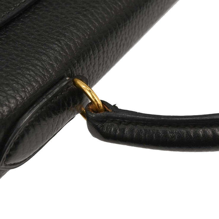 Hermes Black Ardennes Kelly 32 Retourne 2way Handbag 24C  Y 196399