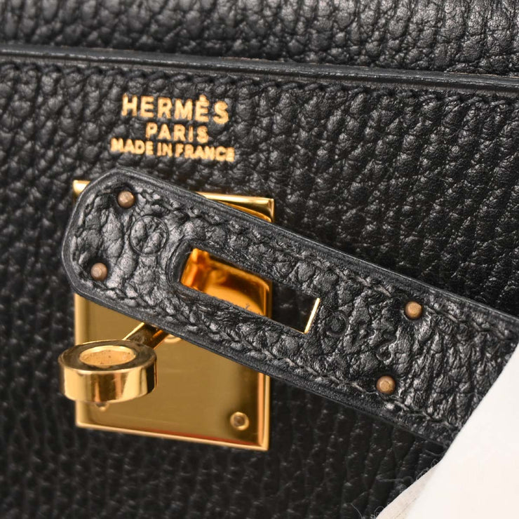 Hermes Black Ardennes Kelly 32 Retourne 2way Handbag 24C  Y 196399