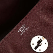 Hermes Bordeaux Evercolor Lindy 30 Shoulder Bag CCT003NW 196401