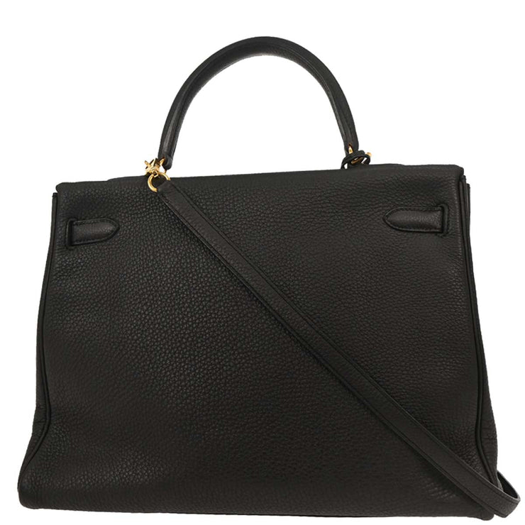 Hermes Black Togo Kelly 35 Retourne 2way Handbag XHT609 MD 196403