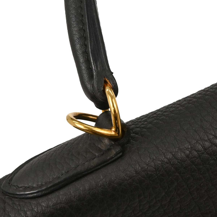 Hermes Black Togo Kelly 35 Retourne 2way Handbag XHT609 MD 196403