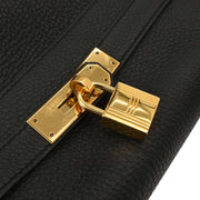 Hermes Black Togo Kelly 35 Retourne 2way Handbag XHT609 MD 196403