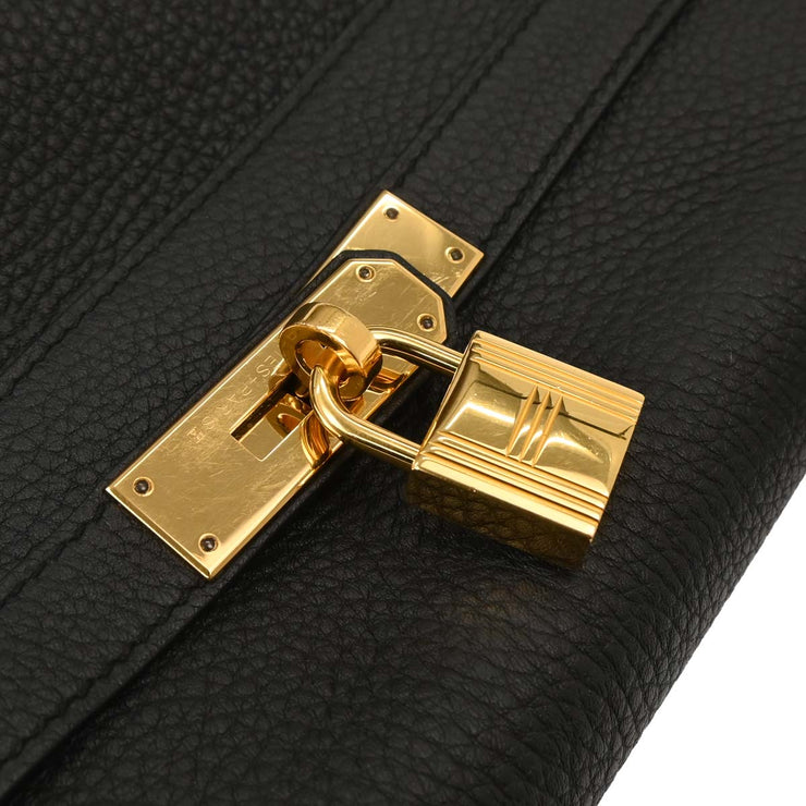 Hermes Black Togo Kelly 35 Retourne 2way Handbag XHT609 MD 196403