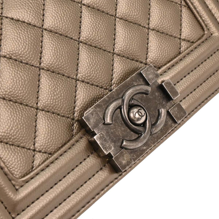 Boy Chanel Gold Calfskin Small Chain Shoulder Bag 196405