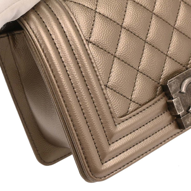 Boy Chanel Gold Calfskin Small Chain Shoulder Bag 196405