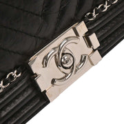 Boy Chanel Black Calfskin Chevron Medium Shoulder Bag 196406