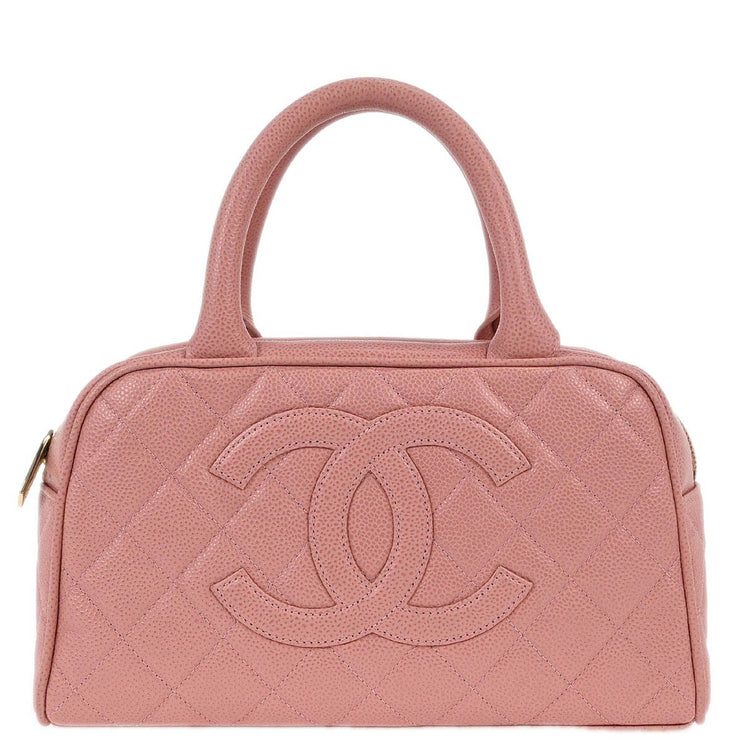 Chanel Pink Calfskin Bowling Bag 27 196408