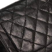 Chanel Black Lizard Mini Classic Square Flap Shoulder Bag 17 196410