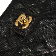 Chanel Black Lizard Mini Classic Square Flap Shoulder Bag 17 196410