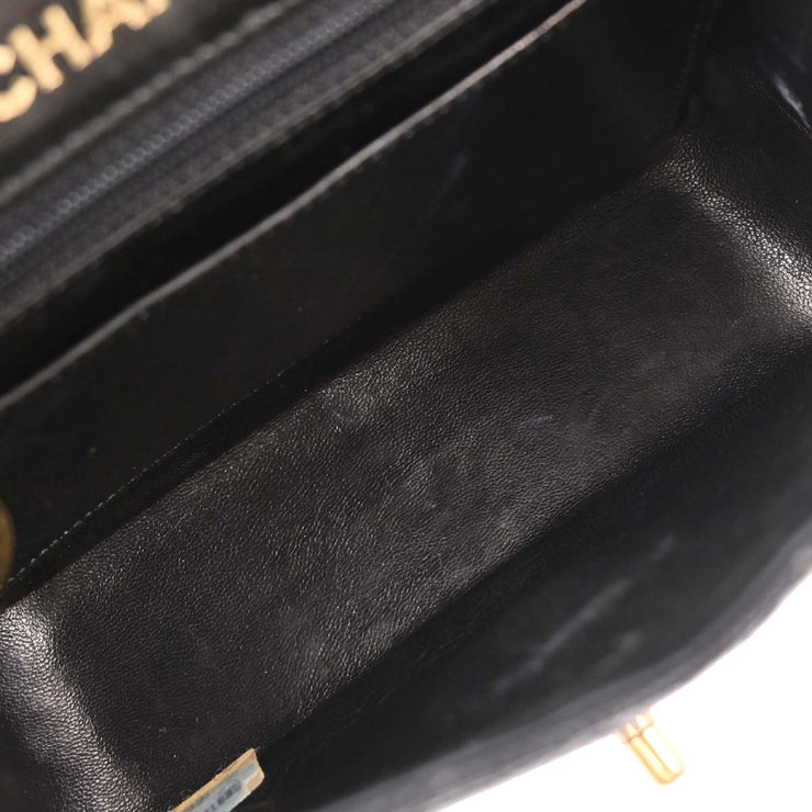Chanel Black Lizard Mini Classic Square Flap Shoulder Bag 17 196410