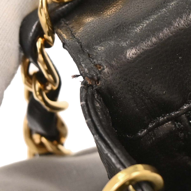 Chanel Black Lizard Mini Classic Square Flap Shoulder Bag 17 196410
