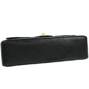 Chanel Black Calfskin Small Classic Double Flap Shoulder Bag 196411