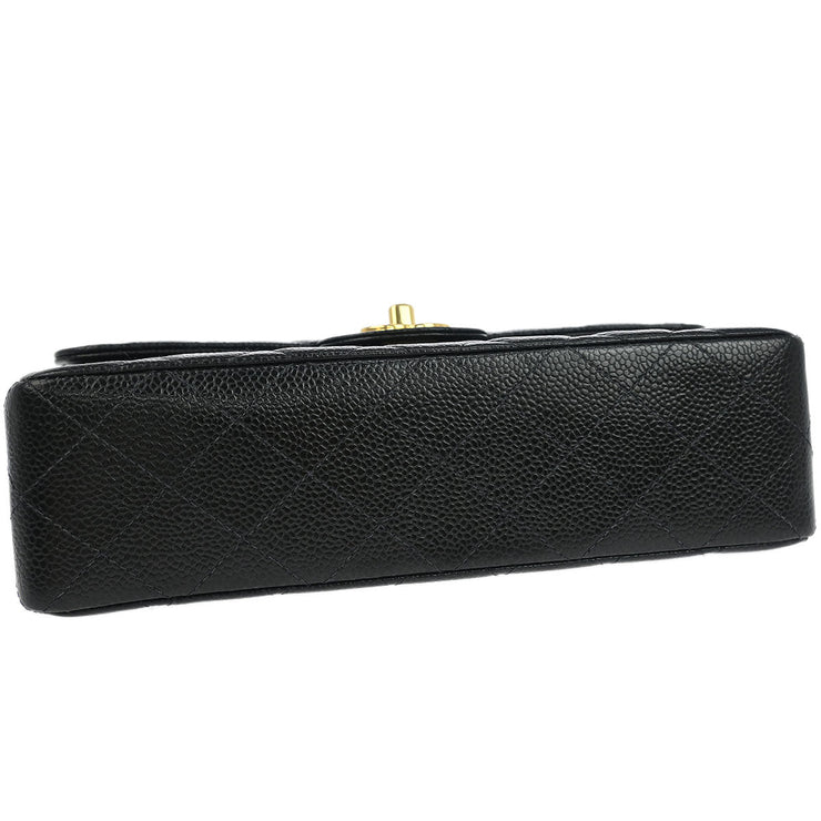 Chanel Black Calfskin Small Classic Double Flap Shoulder Bag 196411