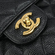 Chanel Black Calfskin Small Classic Double Flap Shoulder Bag 196411