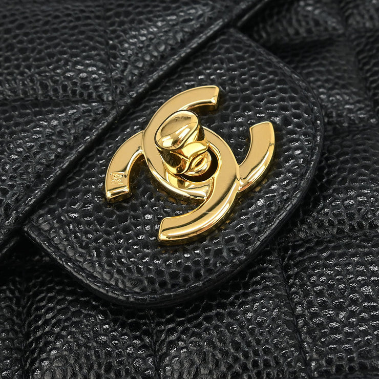 Chanel Black Calfskin Small Classic Double Flap Shoulder Bag 196411