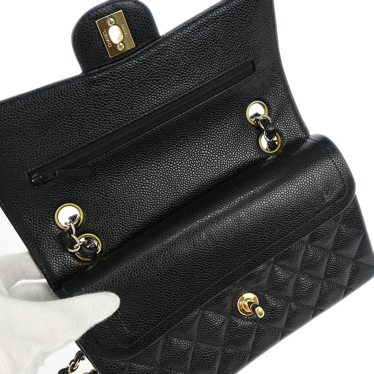 Chanel Black Calfskin Small Classic Double Flap Shoulder Bag 196411
