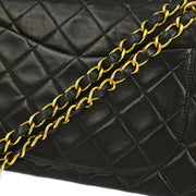 Chanel Black Lambskin Small Classic Double Flap Shoulder Bag 196412