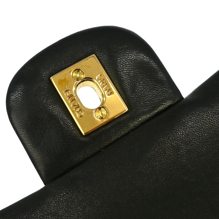 Chanel Black Lambskin Small Classic Double Flap Shoulder Bag 196412
